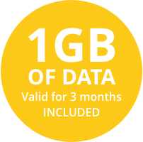 1GB of Data for 3 months included